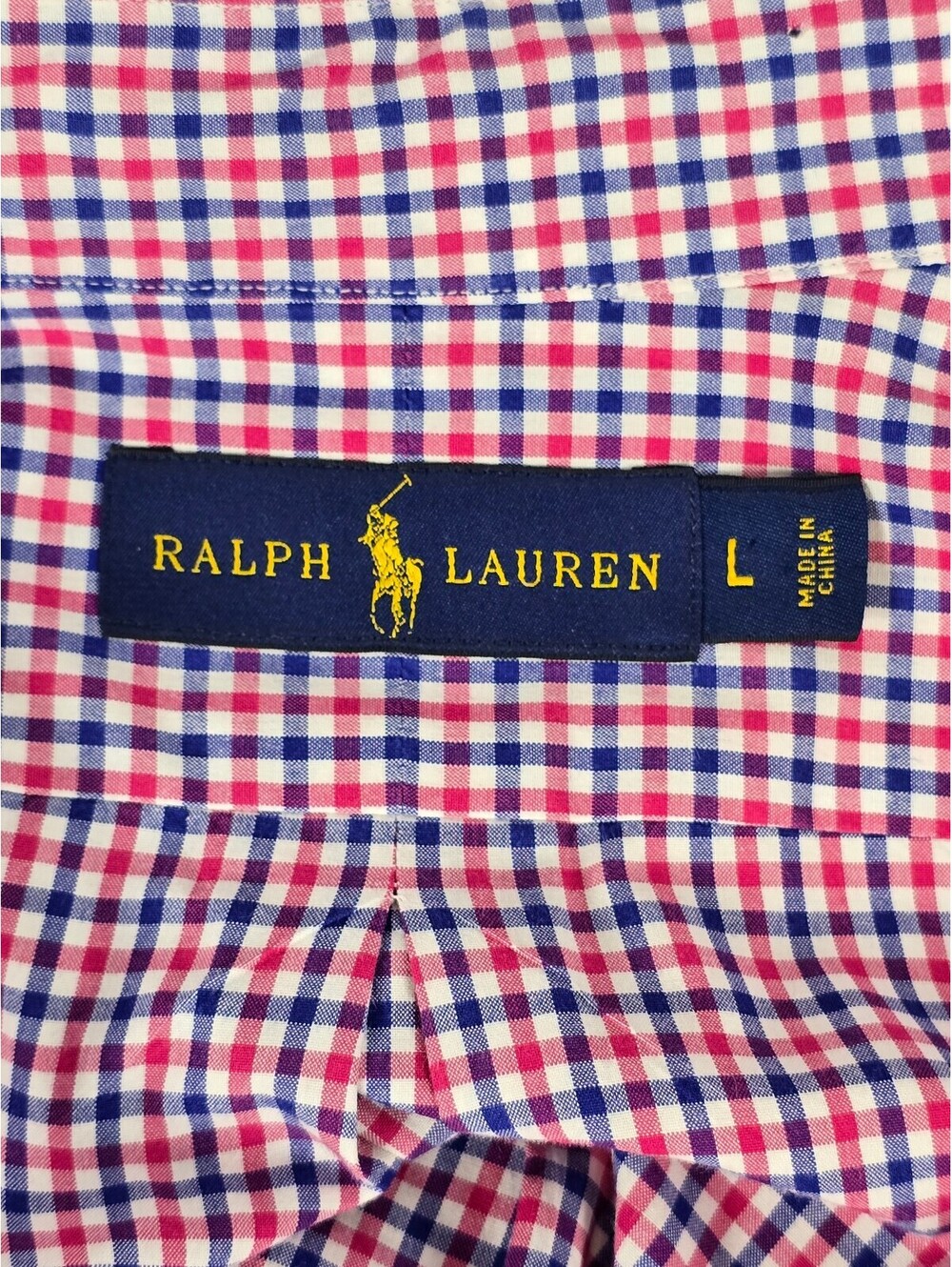 Ralph Lauren Men's Large Button-Down Checkered Dress Shirt